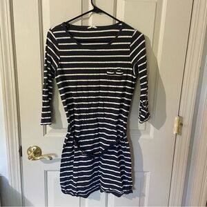 Forever 21 Bluish/gray and White Striped Dress